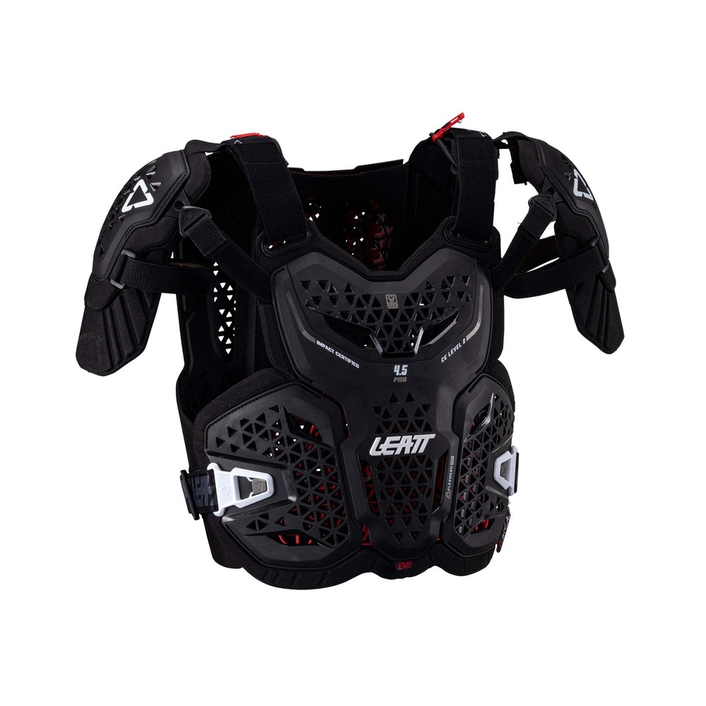 LEATT 4.5 Pro Evo Motorcycle Harness Black Red CE Certified