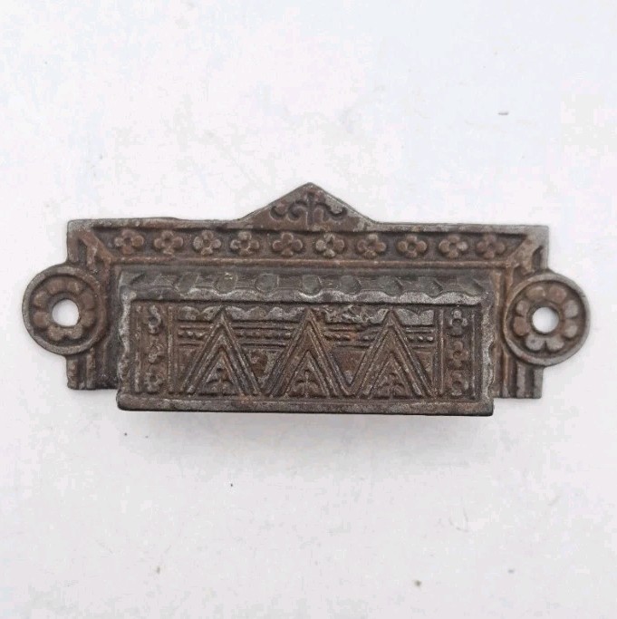 Antique Bin Pull Apothecary Drawer Pull Handle Old Vintage Cast Iron Hardware