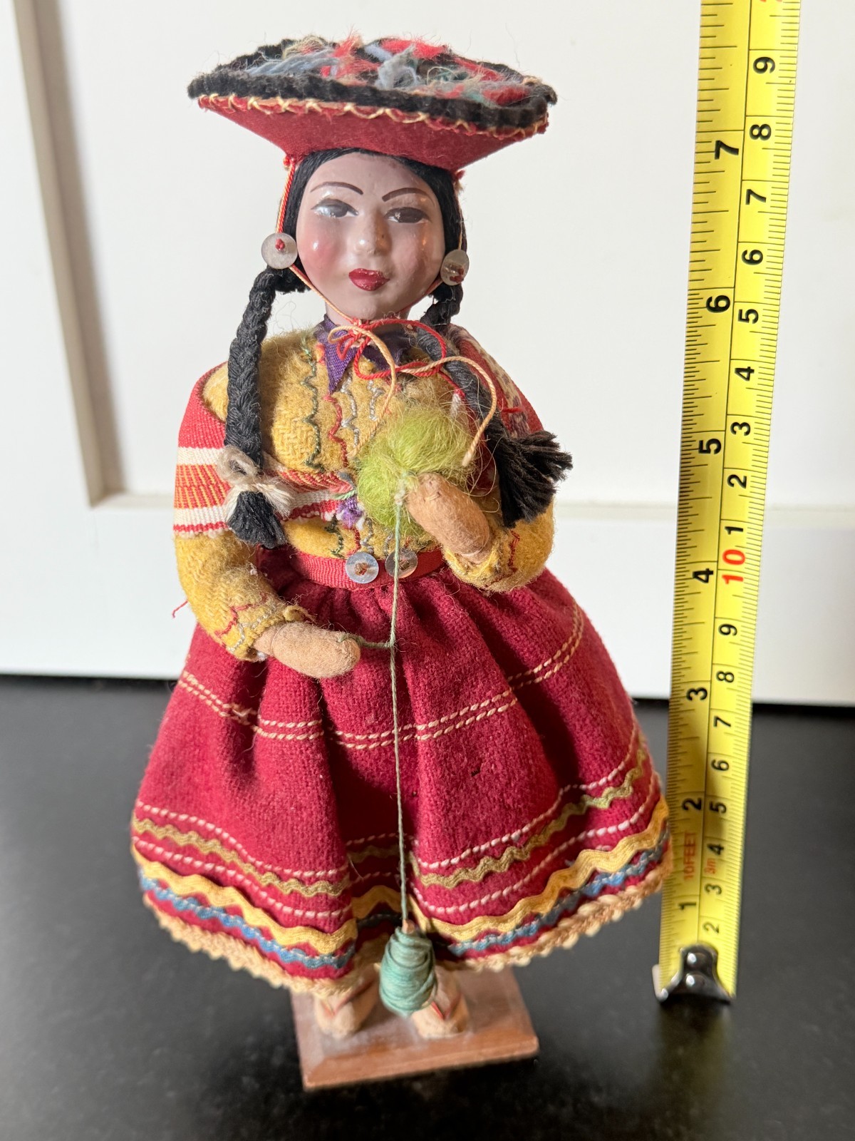 Vintage Peruvian Folk Art Dolls Pair Handcrafted Andean Highland Textile Figures