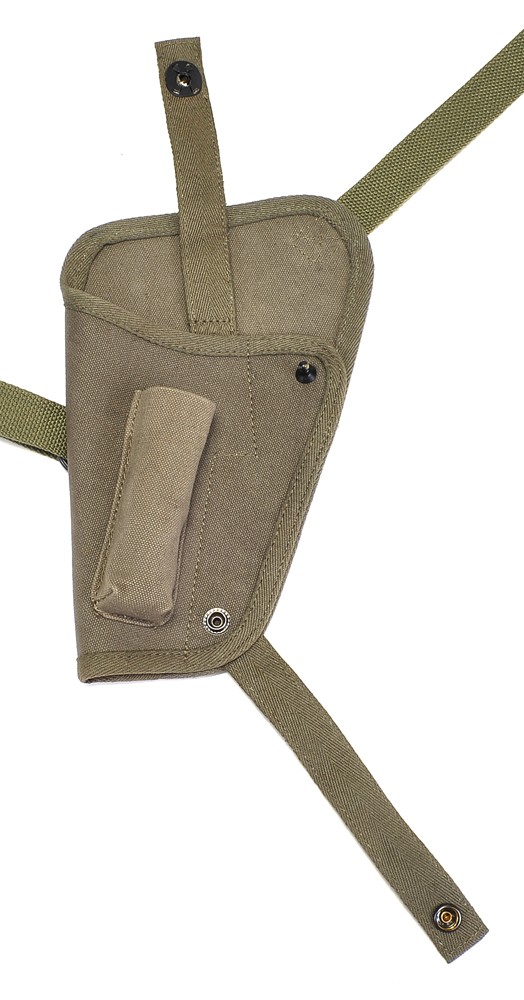 US WW2 M3 OD Canvas Colt 1911 .45 Tanker Shoulder Holster Magazine Pouch LEFT
