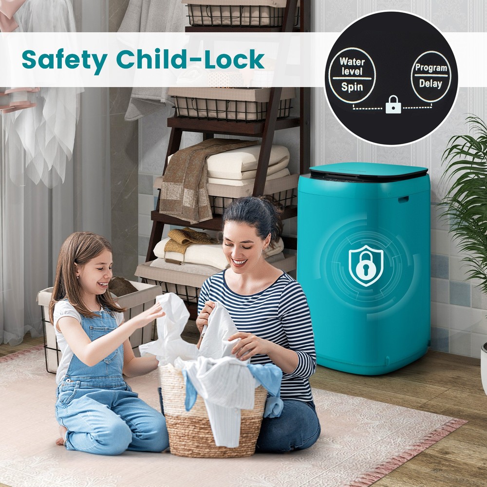 Full Automatic Washing Machine 0.78 Cu.ft Compact Washer & Spinner Combo 7.7 lbs