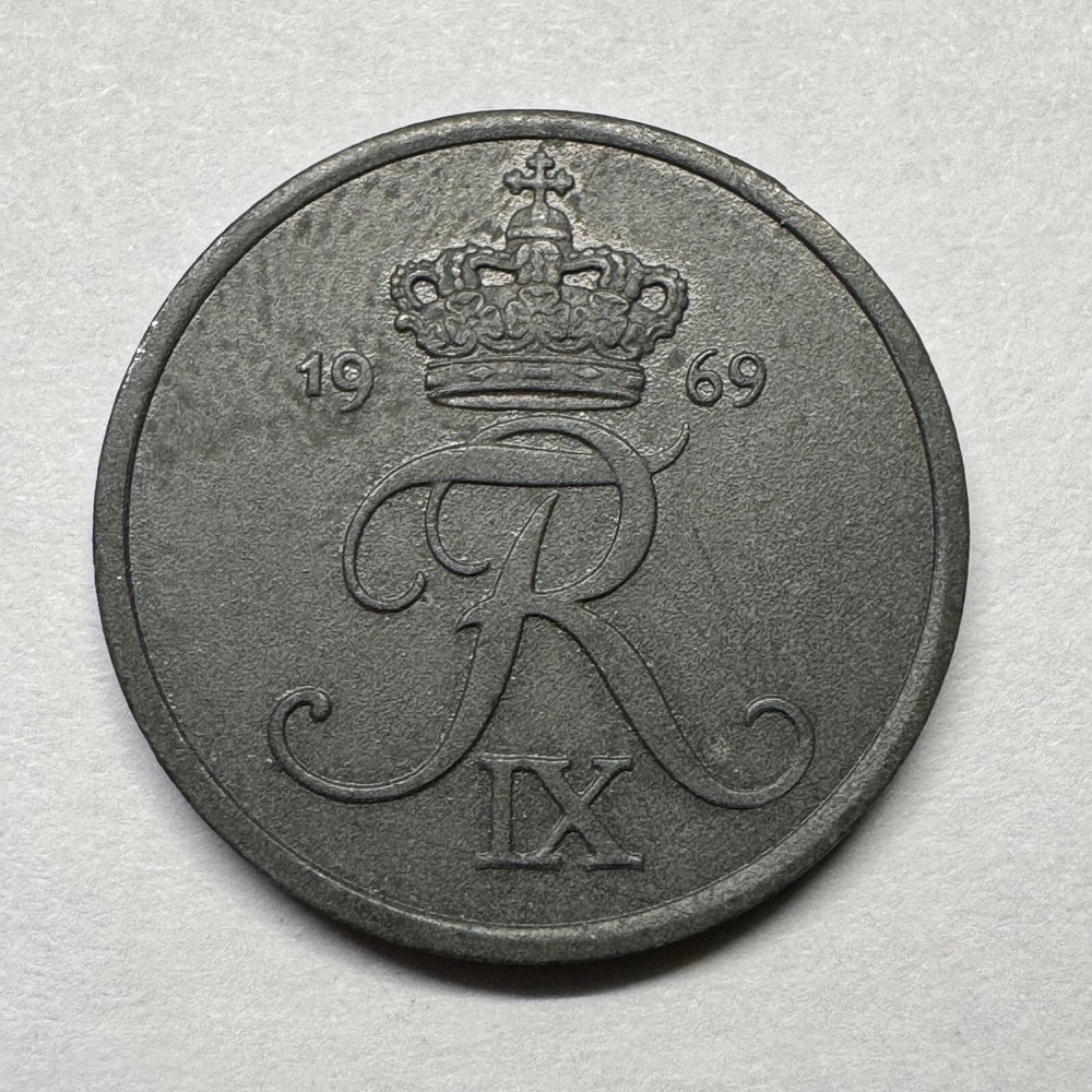 1969 Denmark 2 Ore - Beautiful Coin - #B-036