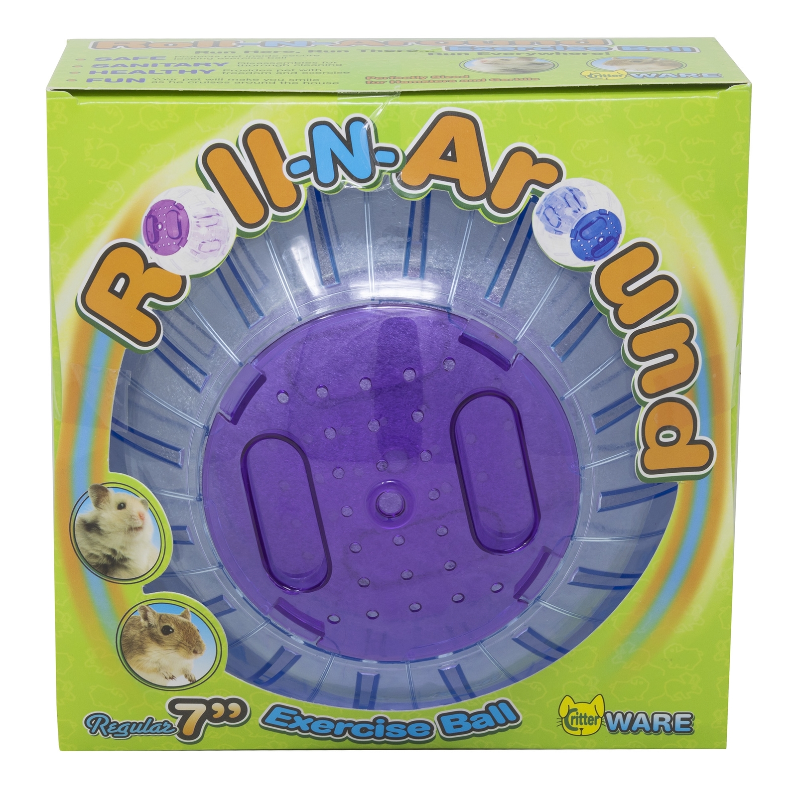 Ware Manufacturing Roll-N-Around Small Animal Exercise Ball, Assorted Colors, 7"