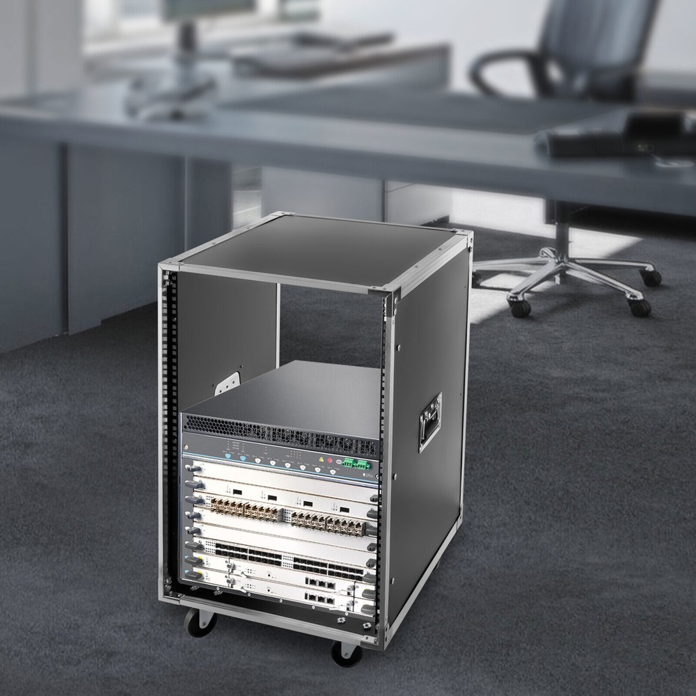 16U Open Frame Server Cabinet Rolling Network Rack Audio Studio Video Enclosure