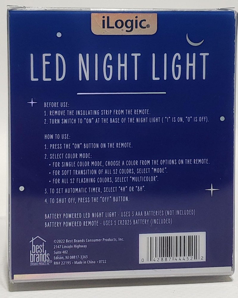 Ilogic 'Bunny' Led Night Light, 3 Light Modes, 12 Changing Colors