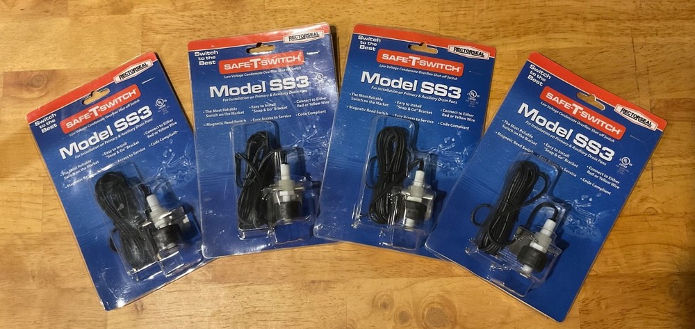 (4) Safe-T-Switch SS3 Low Volt Condensate Overflow Shutoff Switch