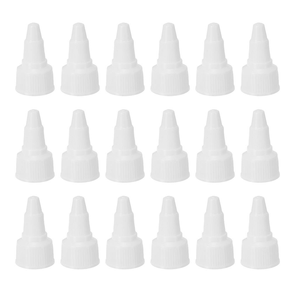 18Pcs 18/410 Replacement Caps for Plastic Ribbed Bottles, White
