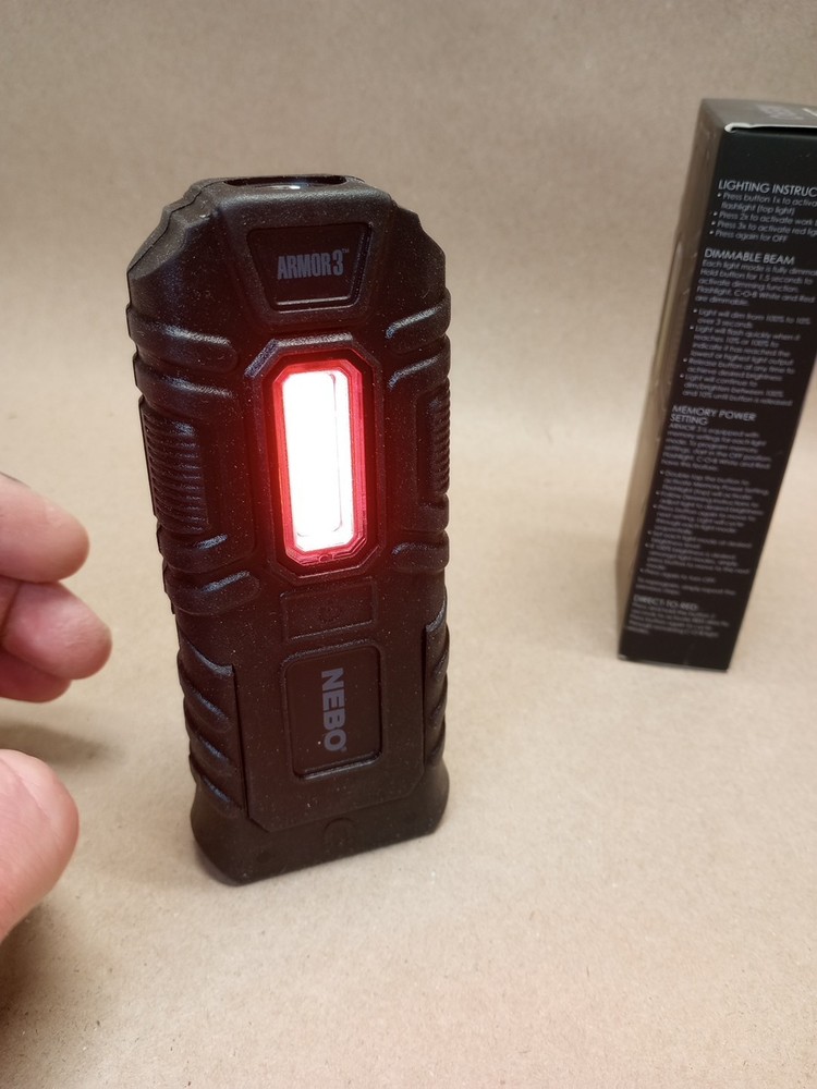 Nebo Armor 3 Flashlight/Work Light Waterproof, Non slip Impact Resistant 4 Modes