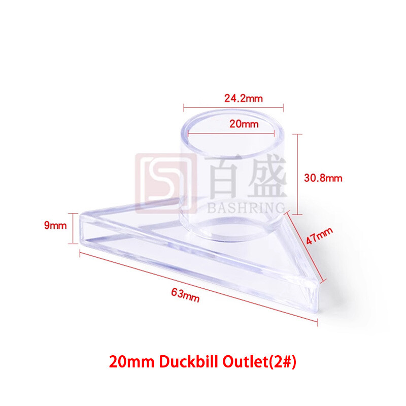 Transparent Triangular Duckbill Fish Tank PVC Duckbill Outlet Pipe Accessory