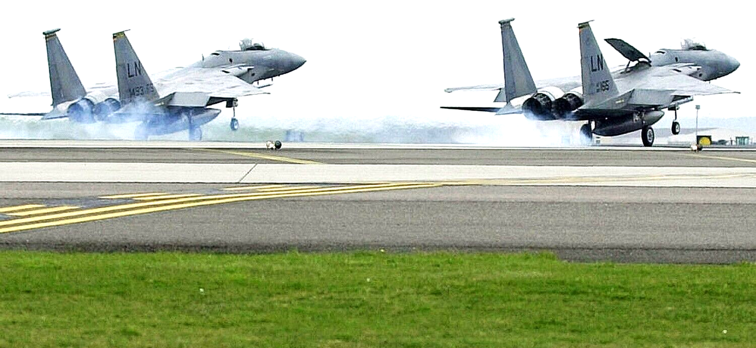 USAF 493RD FIGHTER SQ - MORS INIMICIS -RAF Lakenheath, UK- ORIGINAL PATCH on VEL