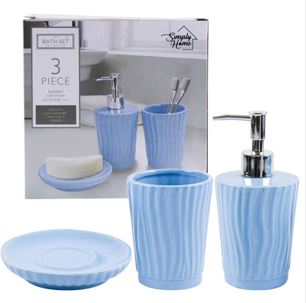 3 Piece Bathroom Set Cerulean