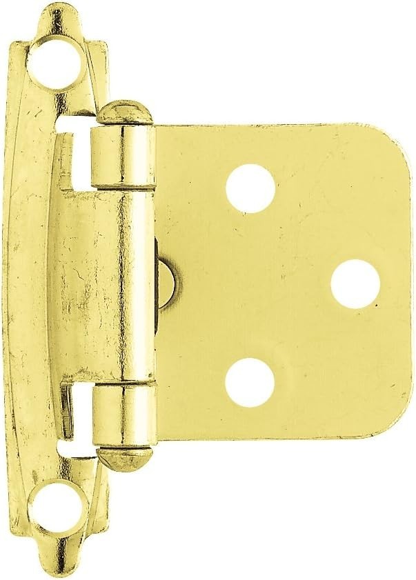 12 Pair Brass Kitchen Cabinet Hinges Self Closing Flush Mount H0103BC