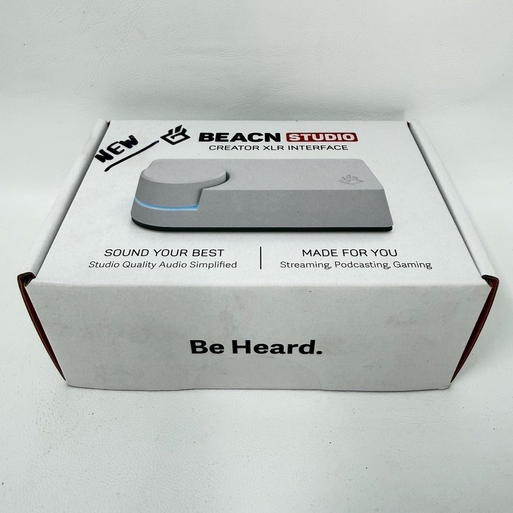 BEACN Interface Studio Creator XLR White Headphone Amp Gaming Podcast Streaming