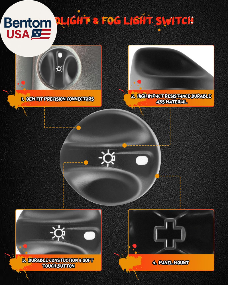 Headlamp Switch Knob Replacement - Fits Ford Excursion 2000-2001, Expedition 199