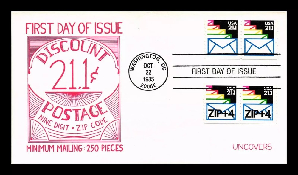 ZIP CODE + 4 1985 SCARCE UNICOVERS CACHET FDC VF UNADDR