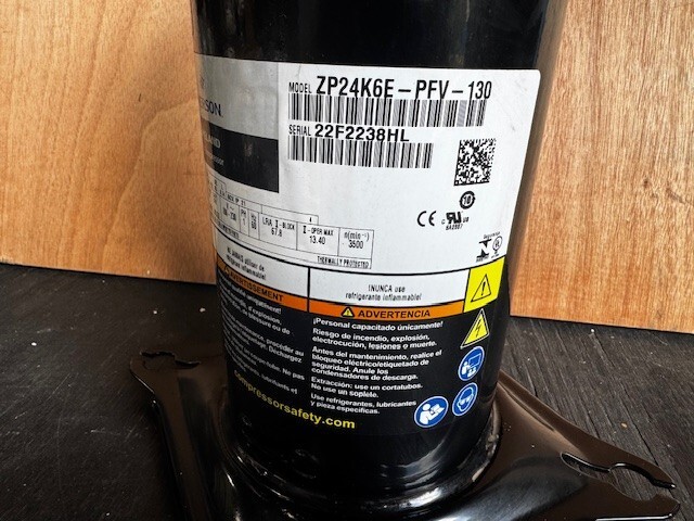Copeland Compressor ZP24K6E-PFV-130 2 Tons 208-230/1/60 R410