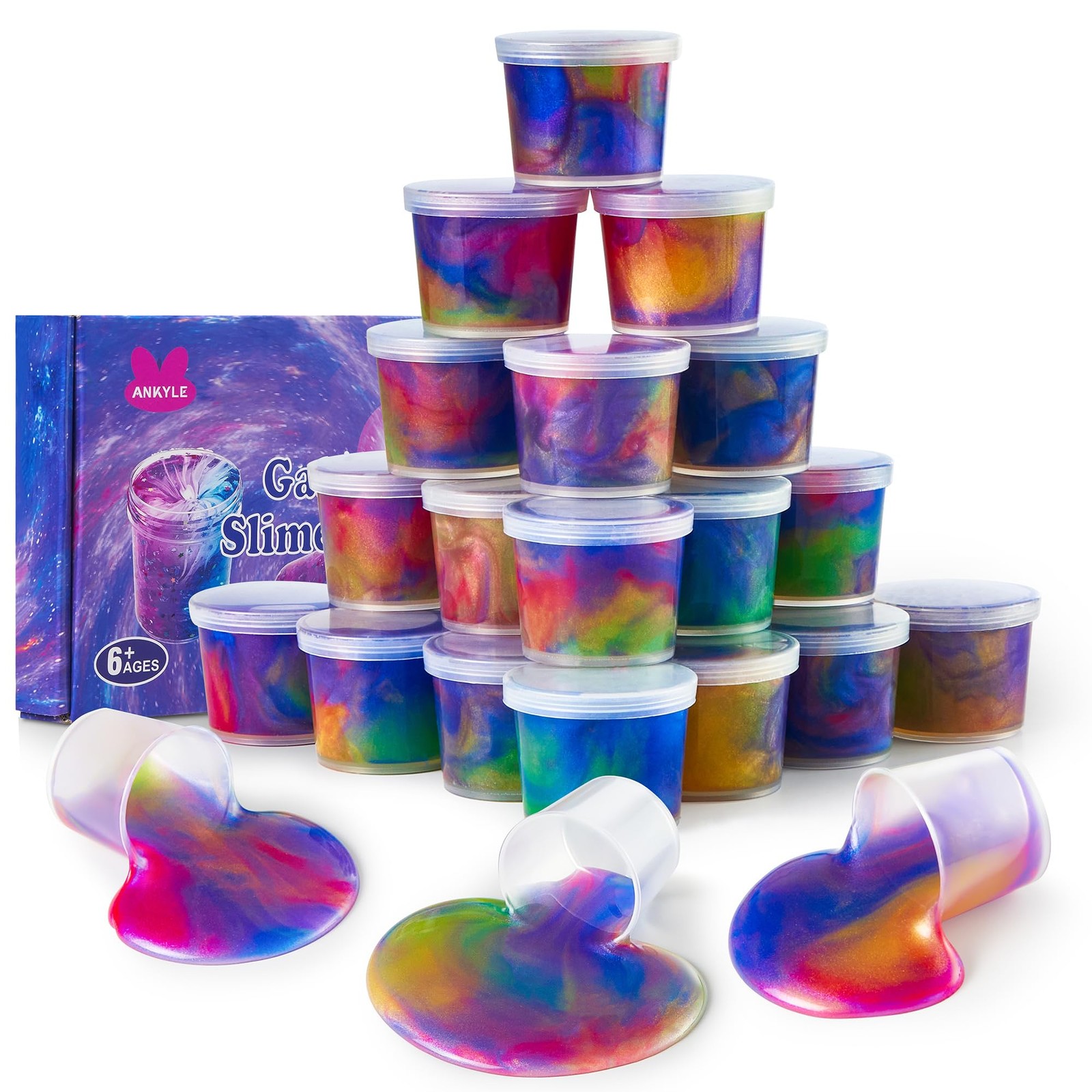 Ankyle 24 Pack Galaxy Slime Party Favors 1.6 inches x x 1.3