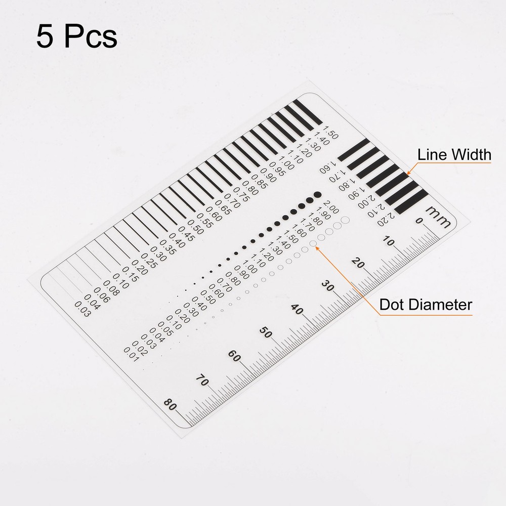 5pcs Transparency SEC Size Estimation Chart 80mm Diameter Line