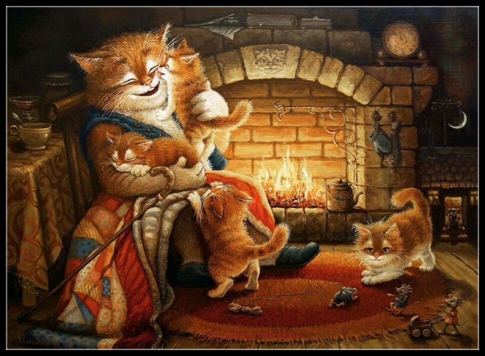 My Grandfather is Visiting - Chart Counted Cross Stitch Patterns Needlework