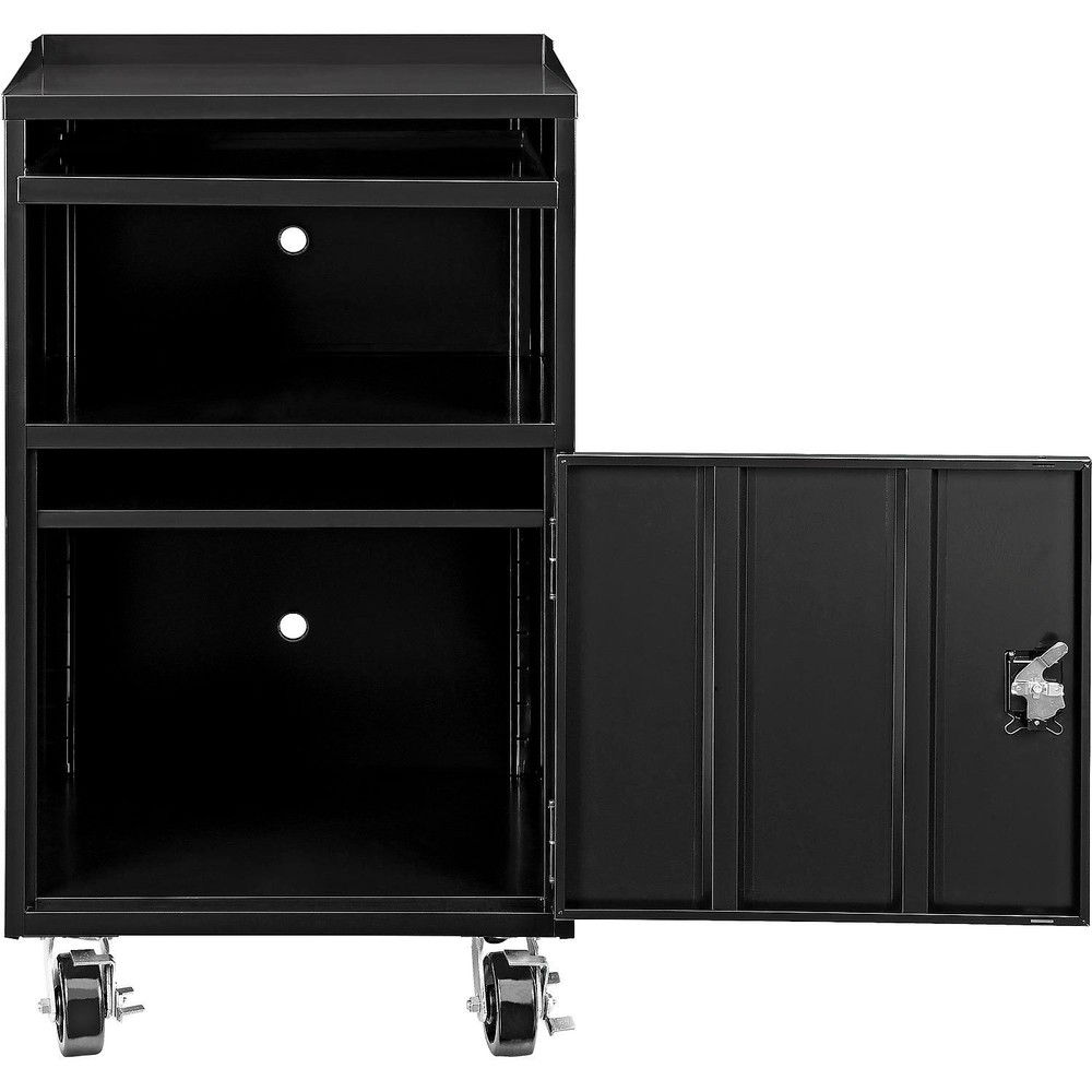 Mobile Computer Cabinet Black 27"W x 24"D x 49-1/4"H