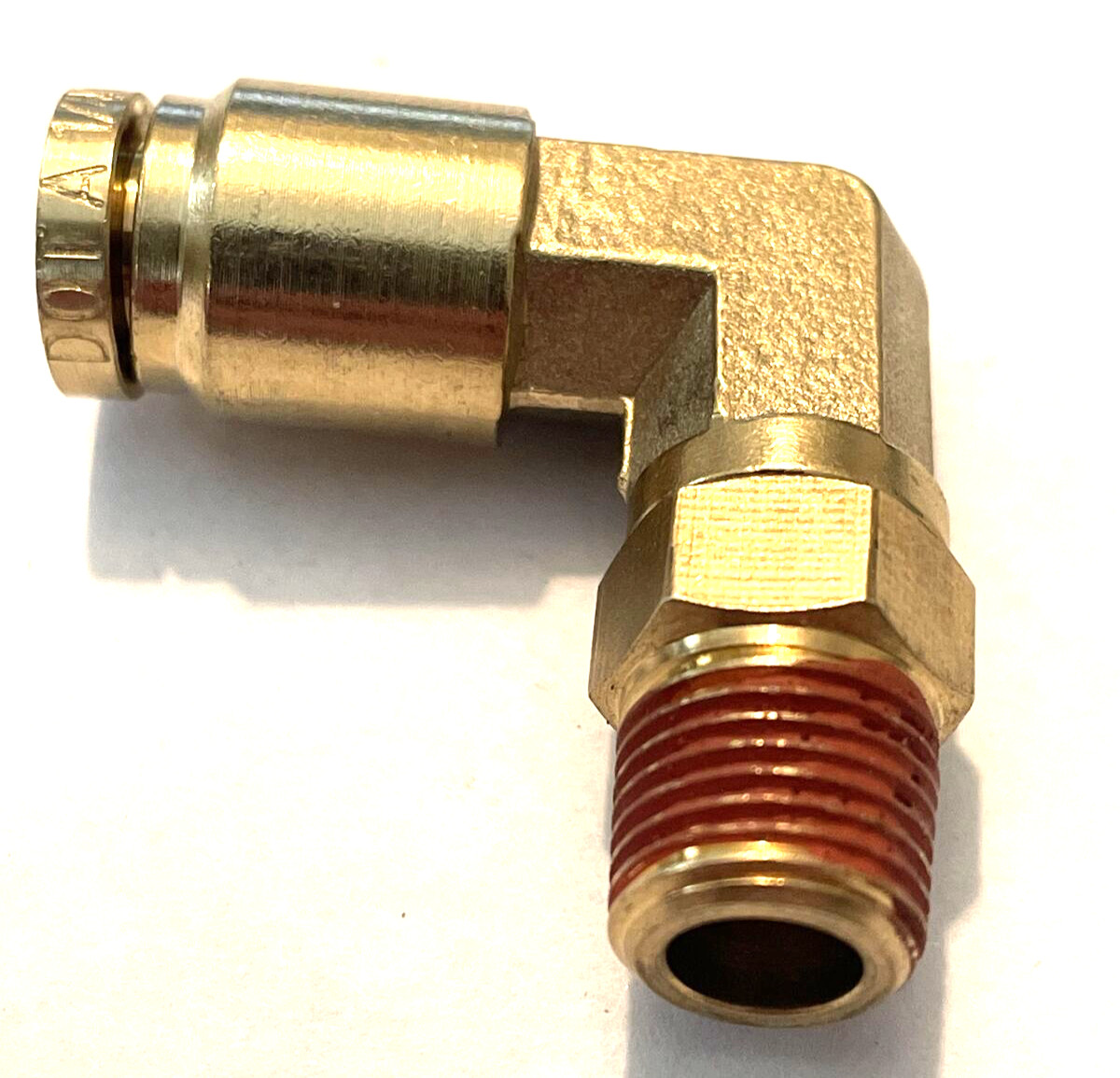 BRASS FITTING QUICK CONNECT DOT AIR BRAKE  90  SWIVEL MALE ELBOW 3/8T X 1/4npt