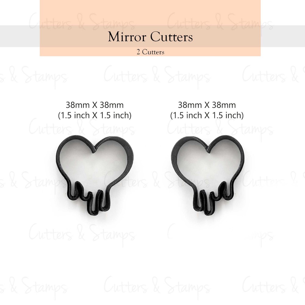BLEEDING HEART Polymer Clay Cutter | Valentine Shape Cutter