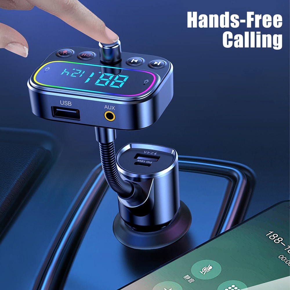 Car Bluetooth FM Transmitter Radio MP3 Wireless Adapter Hands-Free 3Port Charger