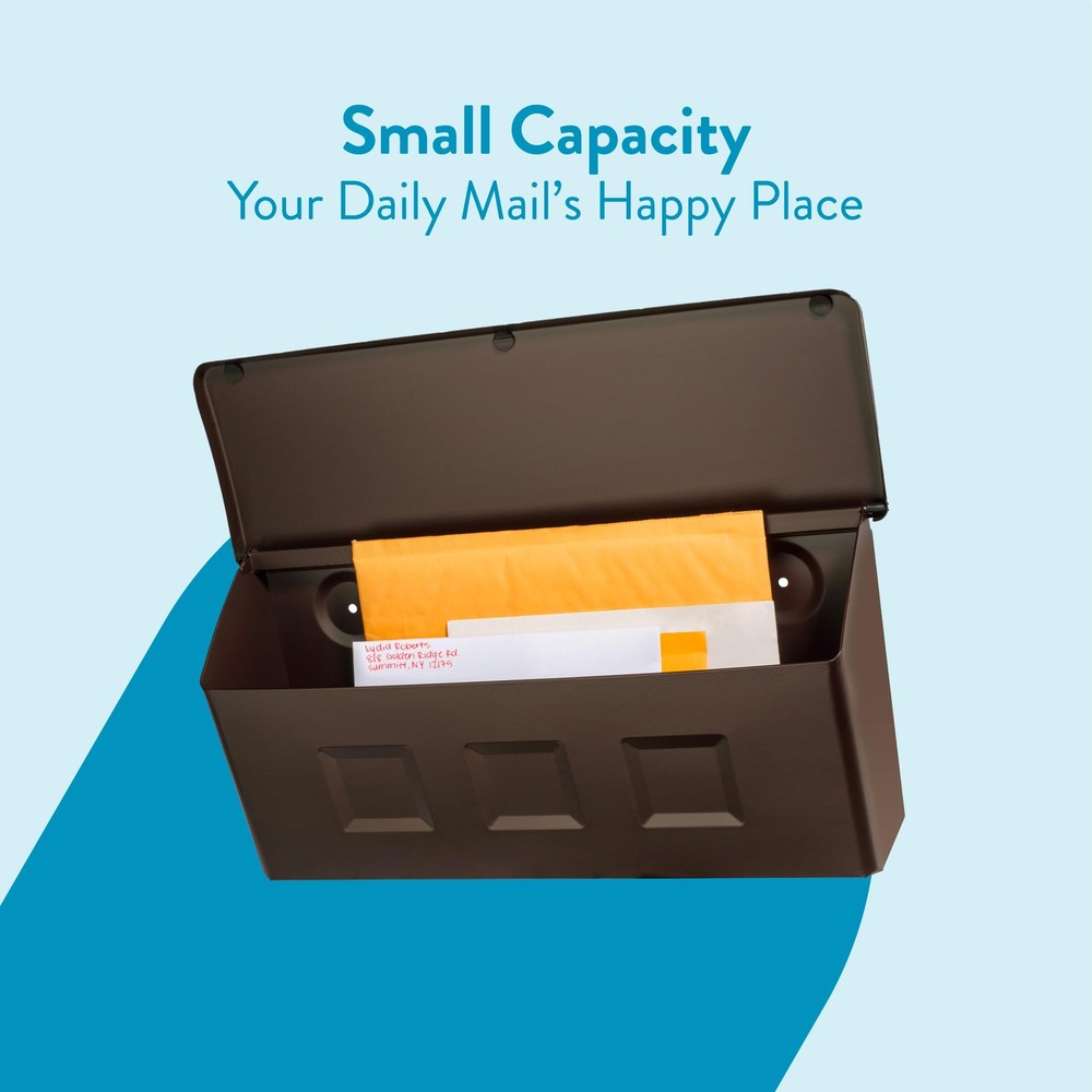 Wayland™ Vertical WallMounted Mailbox for Outside, RustResistant Galvanized S...