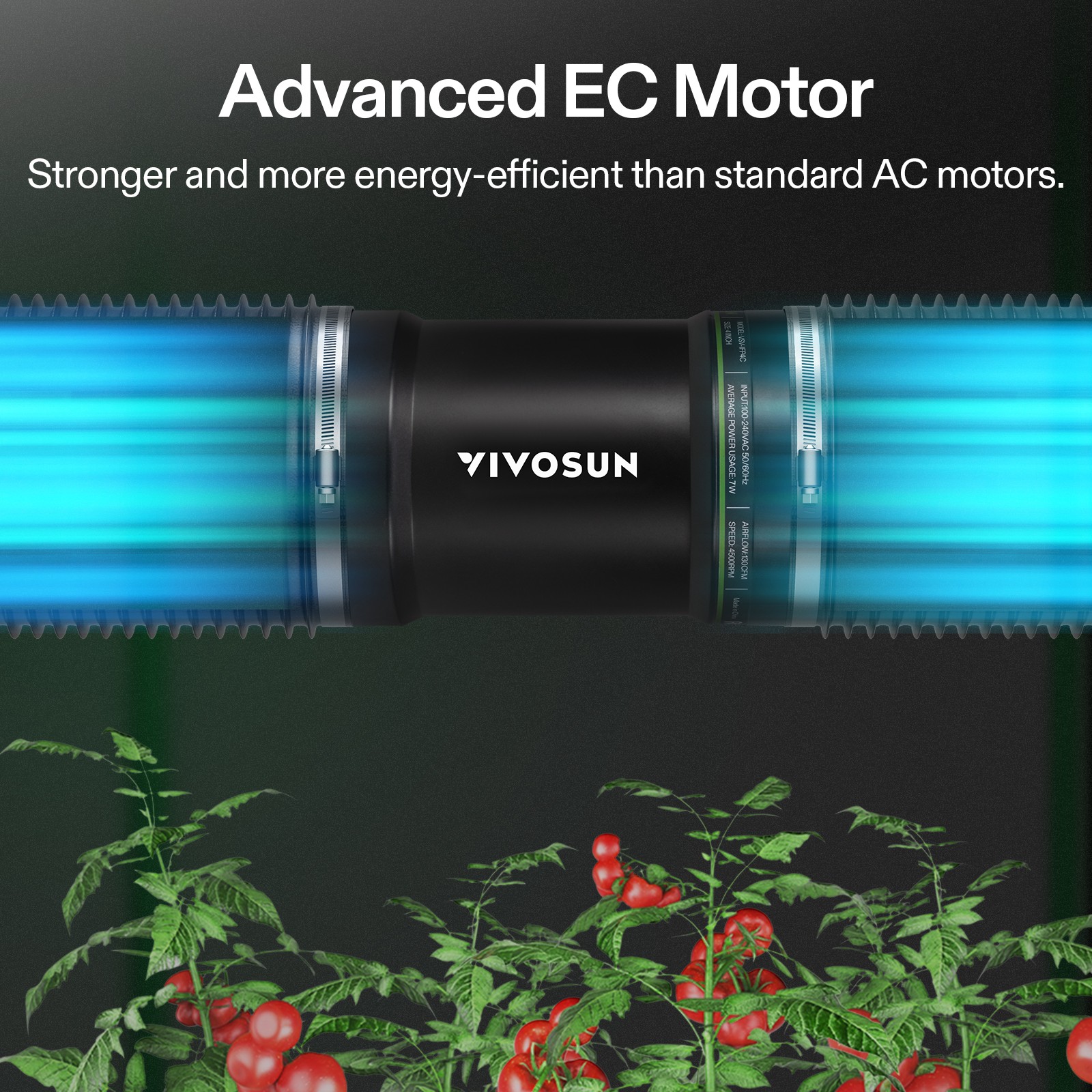 VIVOSUN 4"130CFM Inline Booster Duct Fan HVAC Ventilation Fan w/Speed Controller