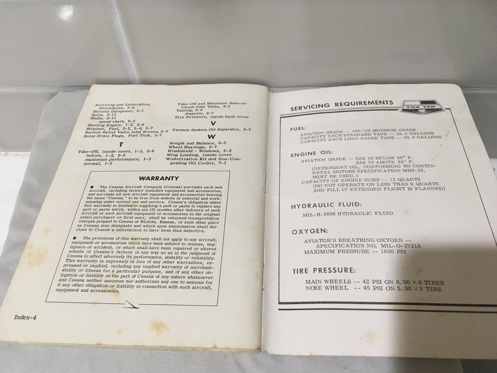 1964 Cessna 210 Centurion Owners Manual