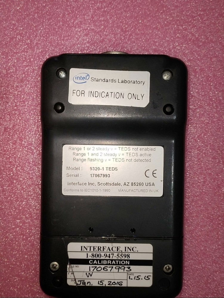 Interface 9320-1 TEDS Handheld Transducer Digital INDICATOR Load Cell