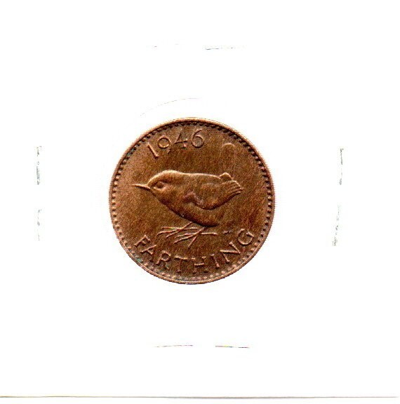 1946 Farthing Great Britain King George VI as pictured