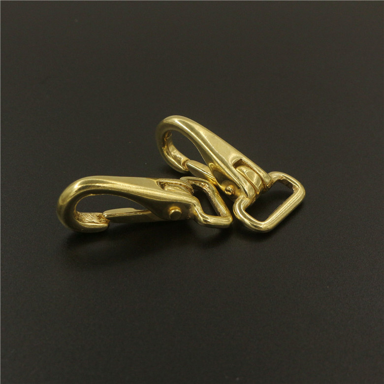 6pcs Solid brass hanging neck snap hook push button buckle pet rope clip