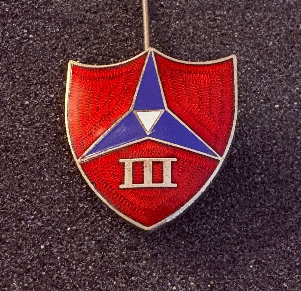 US Army 3rd III Corps Artillery PB Pinback NHM DUI DI Insignia Crest Pin