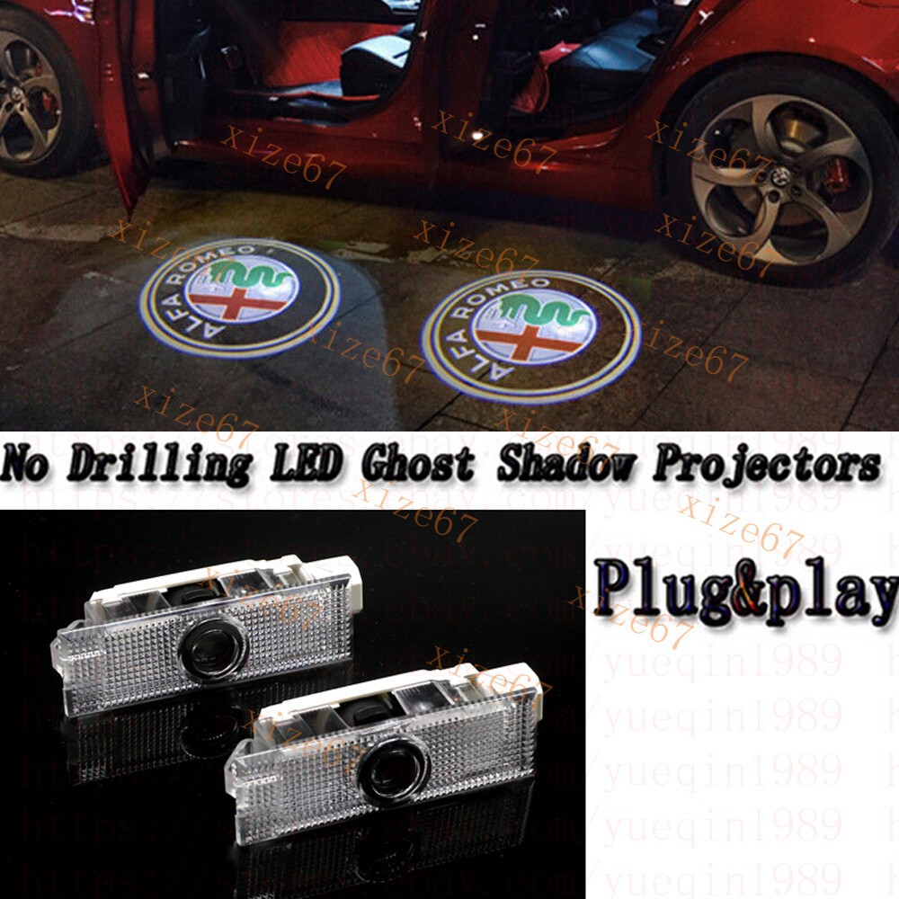 4x LED Door Step Courtesy Shadow Laser Light For Alfa Romeo Stelvio 2017-18