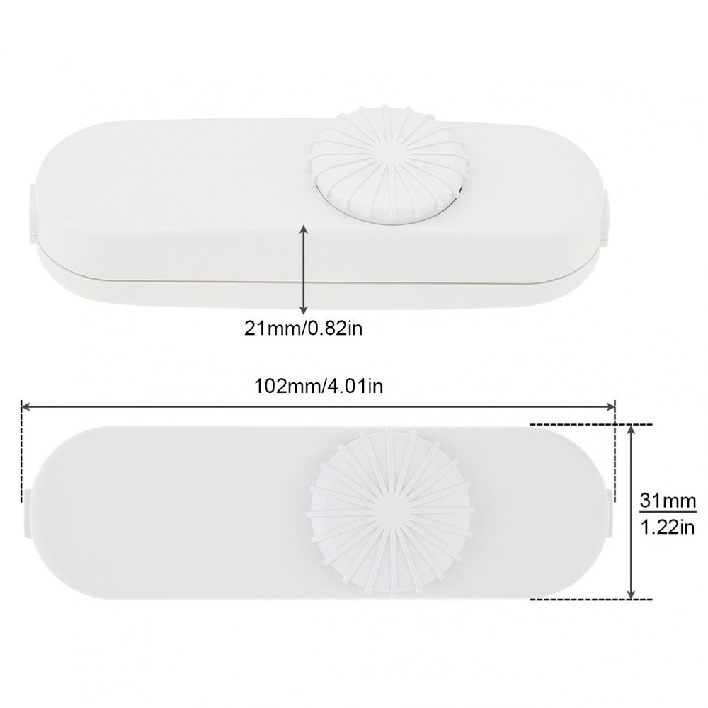Inline Lamp Switch, Full Range Rotary Dimmer, Cord Switch Replacement 110V White