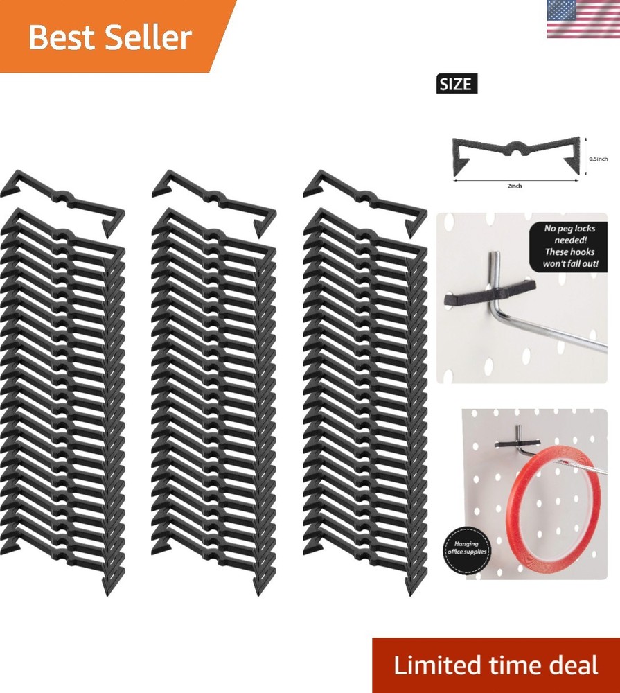 Durable Plastic Pegboard Hook Locks - 100 Count for Effortless Display Solutions