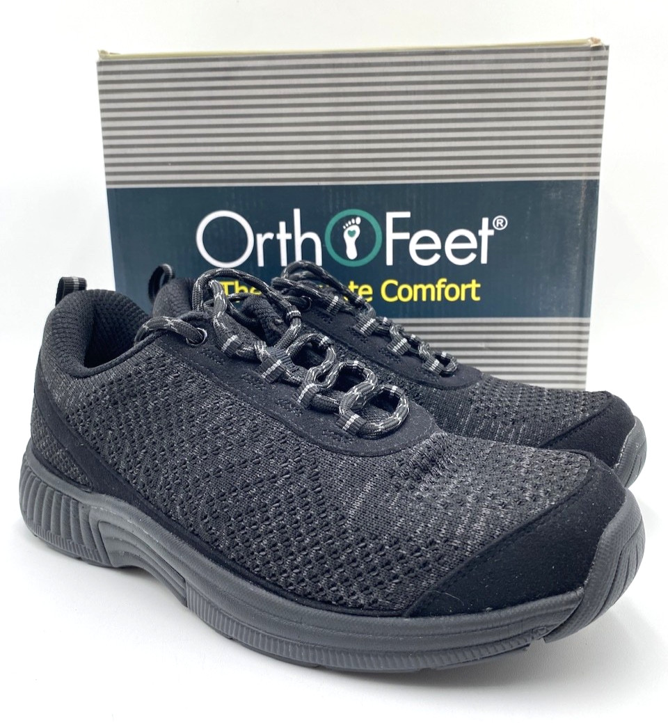 OrthoFeet CORAL Women's NEW Athletic Walking Sneakers Black Multiple Sizes