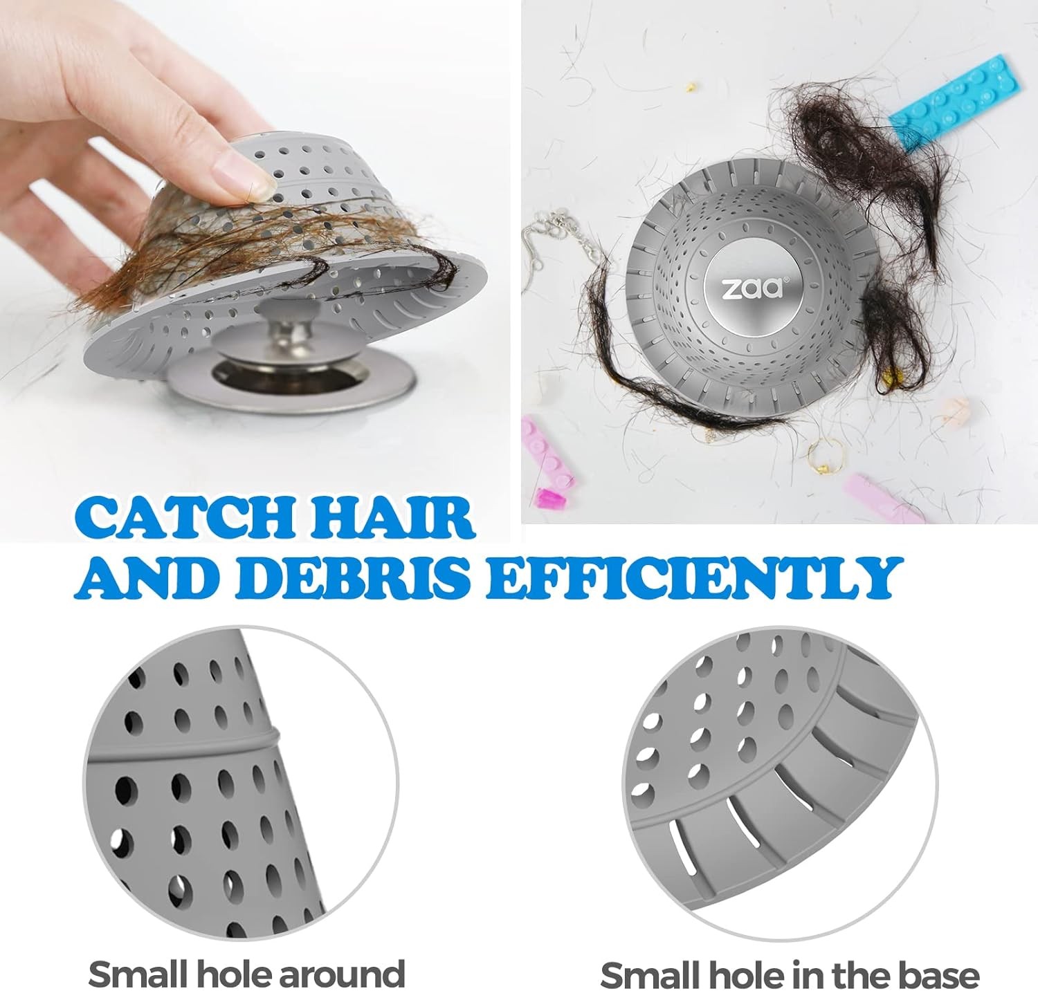 Bathtub Drain Hair Catcher, Premium Silicone Shower Catcher, Built to Protect Tu