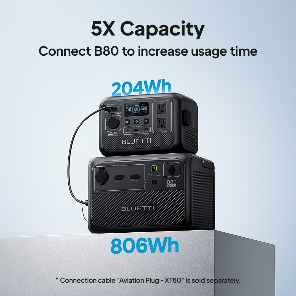 BLUETTI AC2A 300W 204Wh Portable Power Station Solar Generator for Outdoors