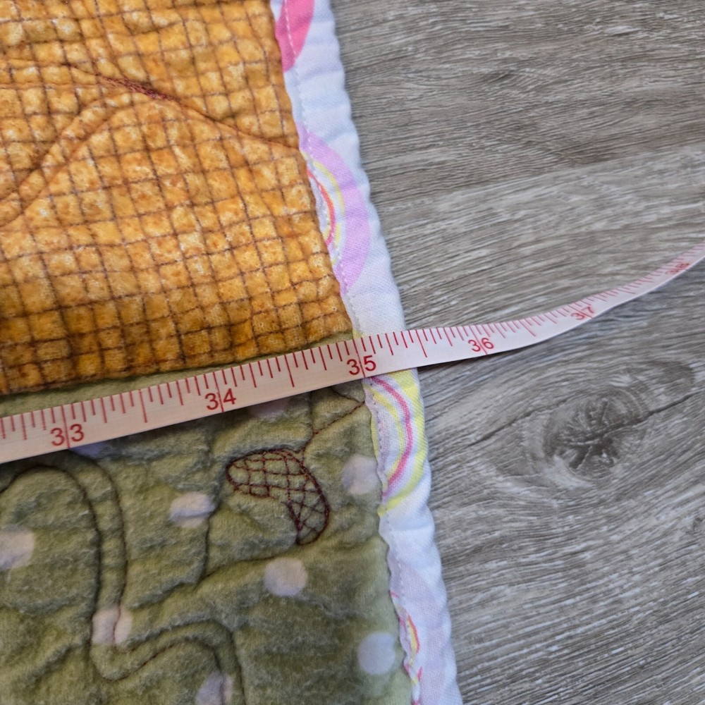 Handmade Patchwork Lap Quilt Homemade 50"x35" Multicolor Fall Colors Music Notes