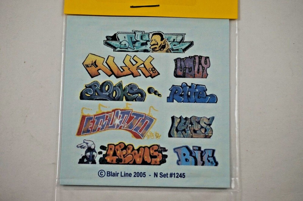 NOS Blair Line MEGA SET #2 N Scale Graffiti Decals - 1245