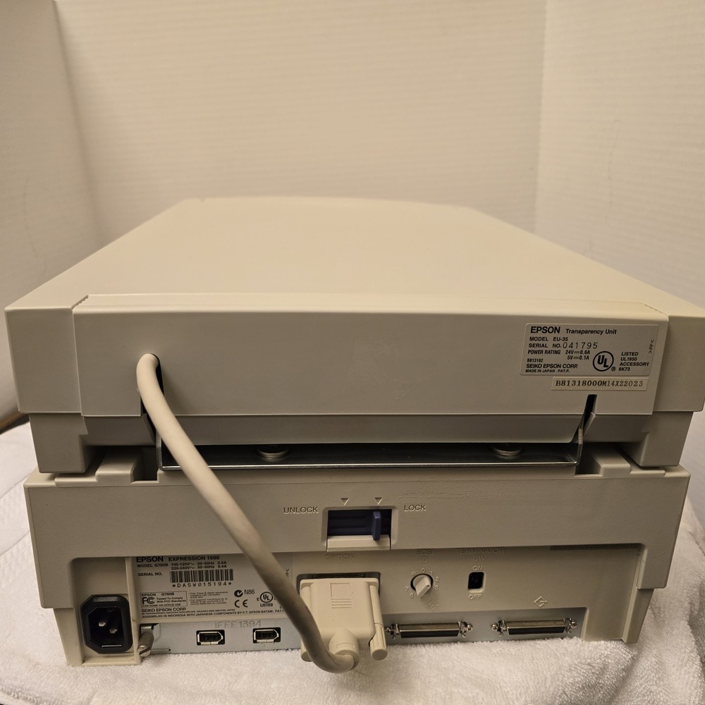 Epson Expression 1680 Flatbed Scanner & EU-35 Transparency Unit Tech Tested