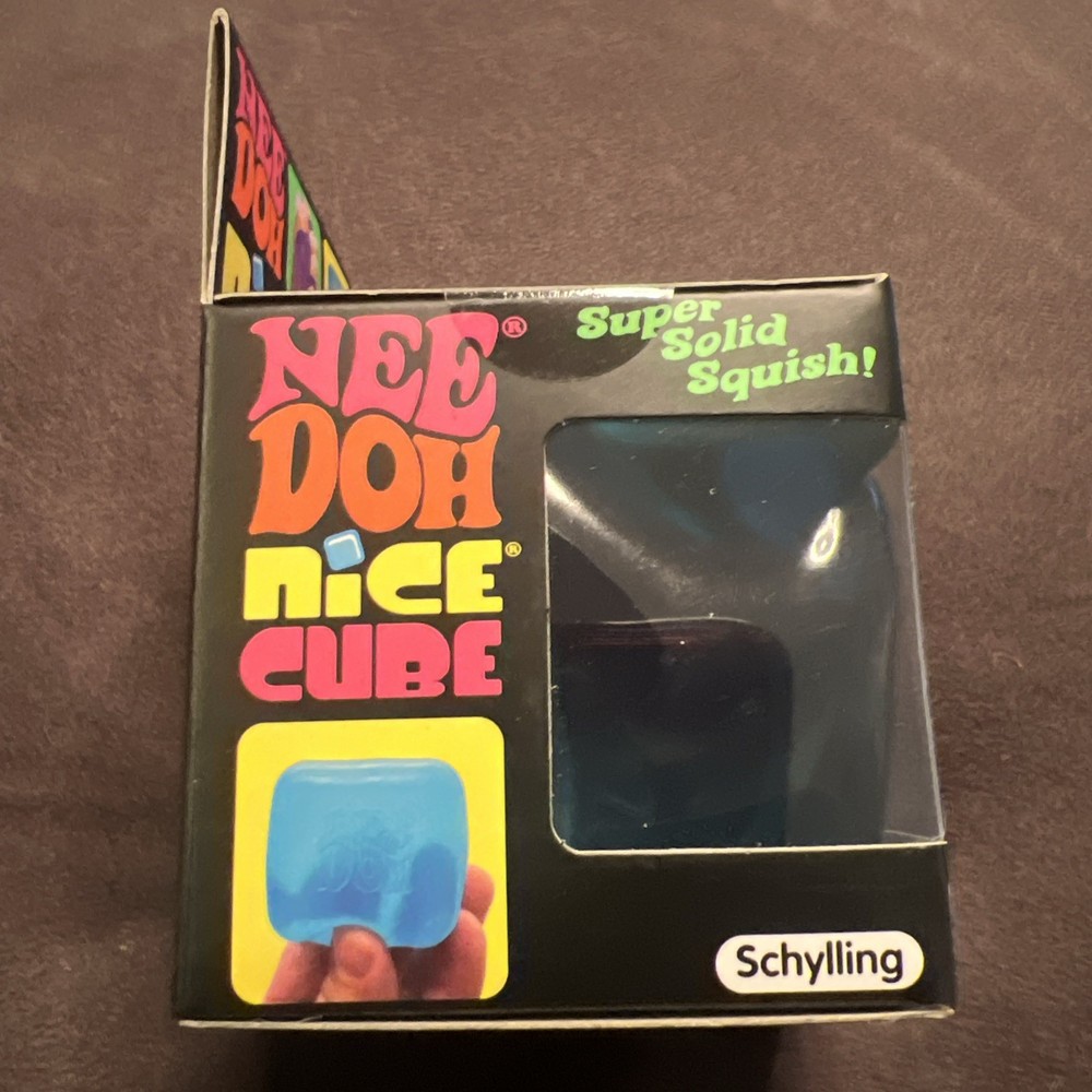 NEW Nee Doh Nice Cube Super Solid Squish Blue Toy, FAST SHIPPING!