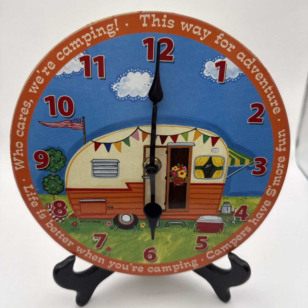 Andrew Philips Abbey & CA Gift Clock-Camping Scene, One Size, Multicolored