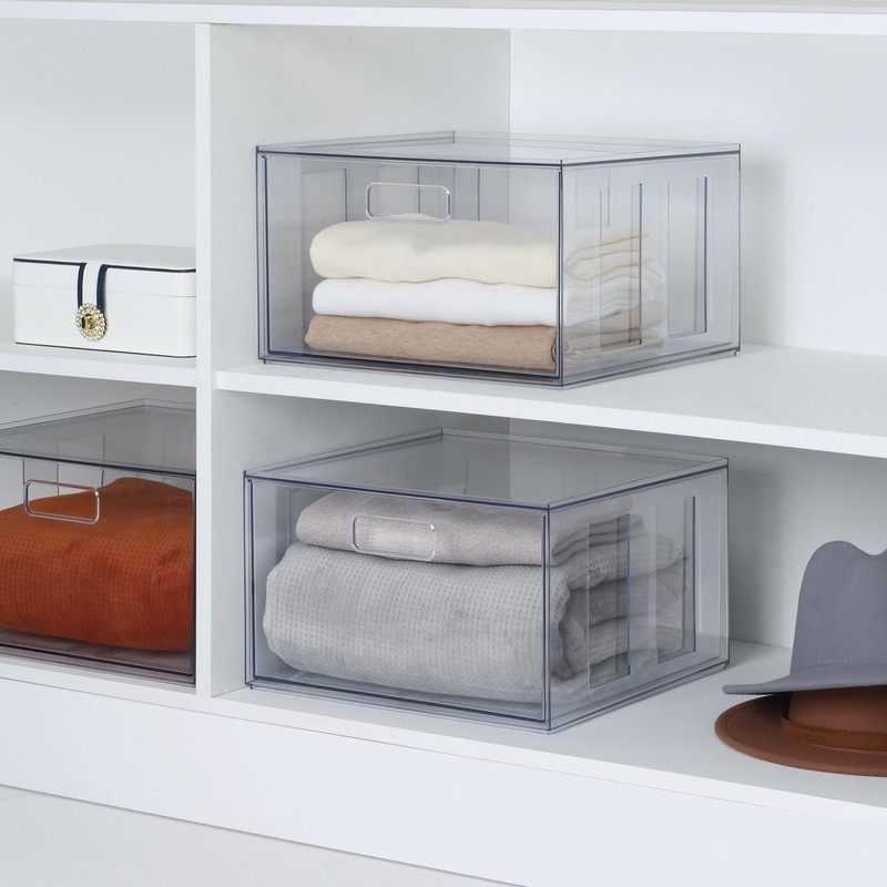 Extra Large Clear Storage Drawer Stackable Organizer Pull Out Closet Toys Shoes