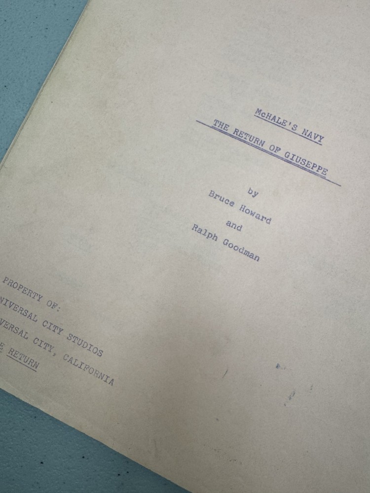 McHale's Navy Tv Show Script 1965