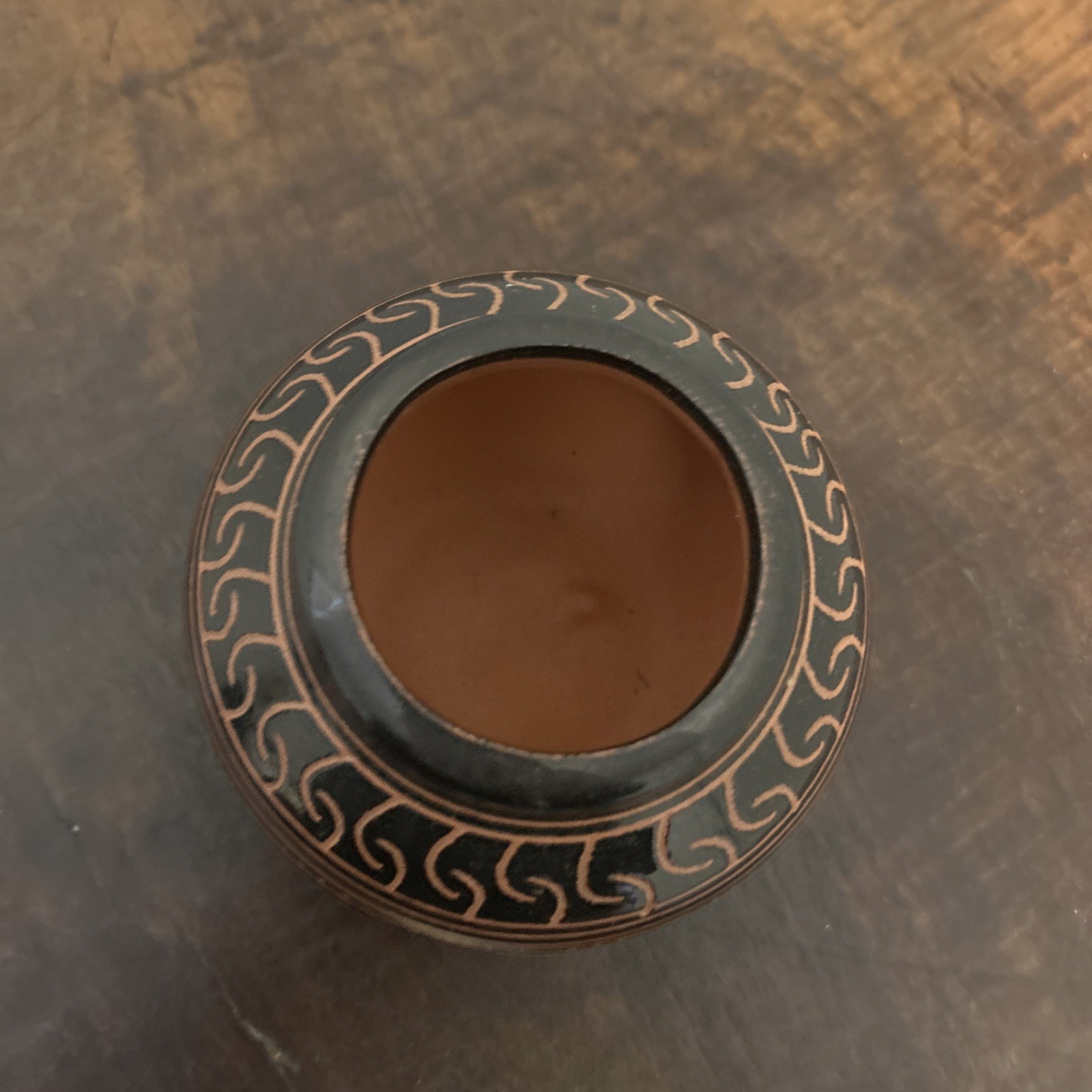 Navajo Pottery Jar Vessel Handmade Native American. Signed. Black Glaze.