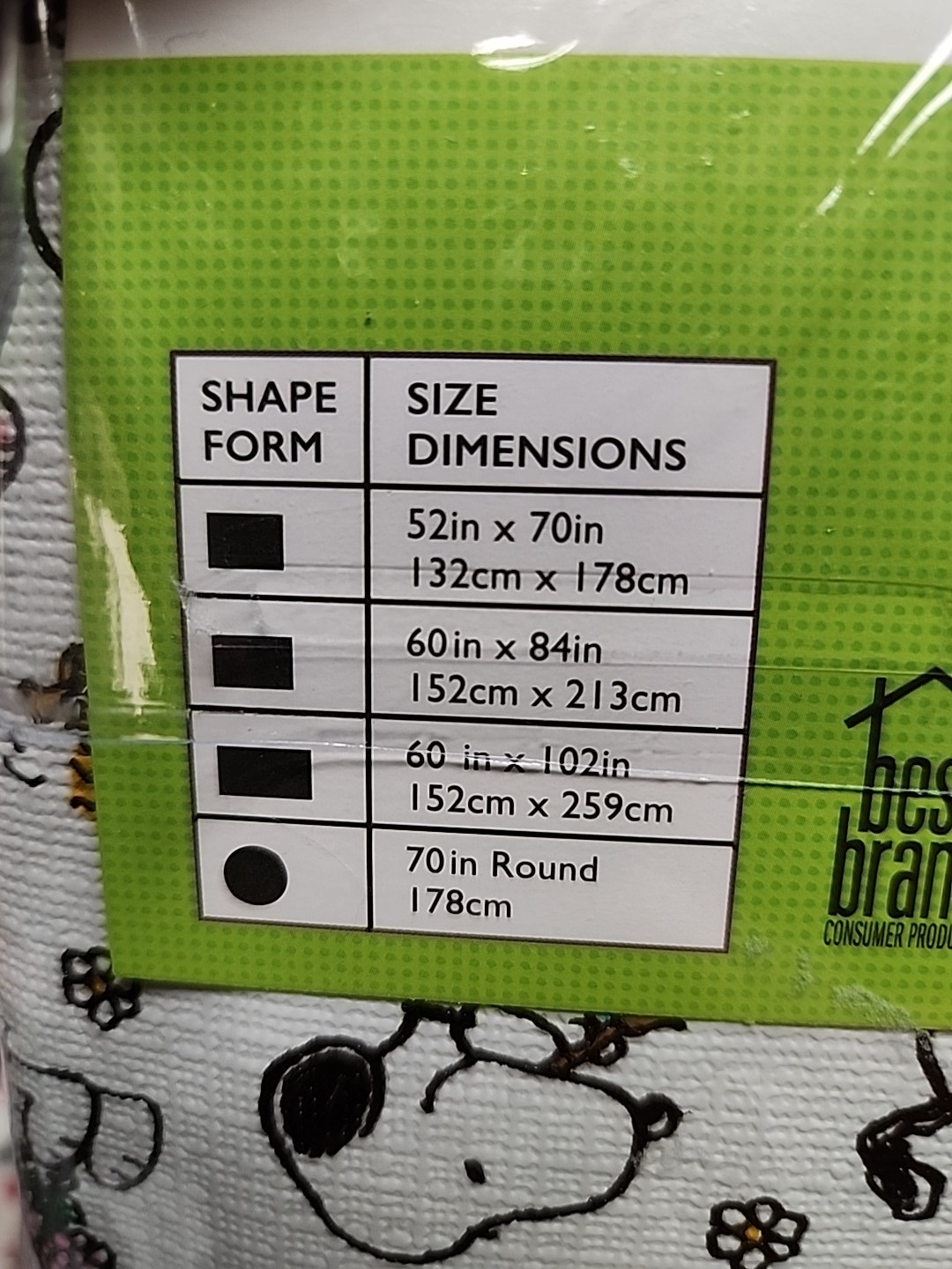 Peanuts Snoopy Easter Tablecloth 60x84