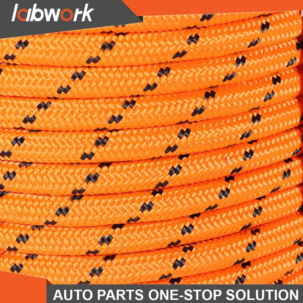 Labwork 1/2"×150' Orange Double Braid Polyester Rope 6180Lbs Breaking Strength